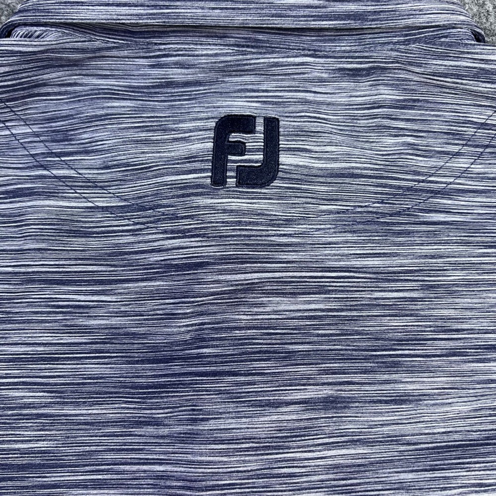 FootJoy Men's Large Navy White Space Dye ProDry Performance Golf Polo Shirt‎ FJ - Picture 5 of 8
